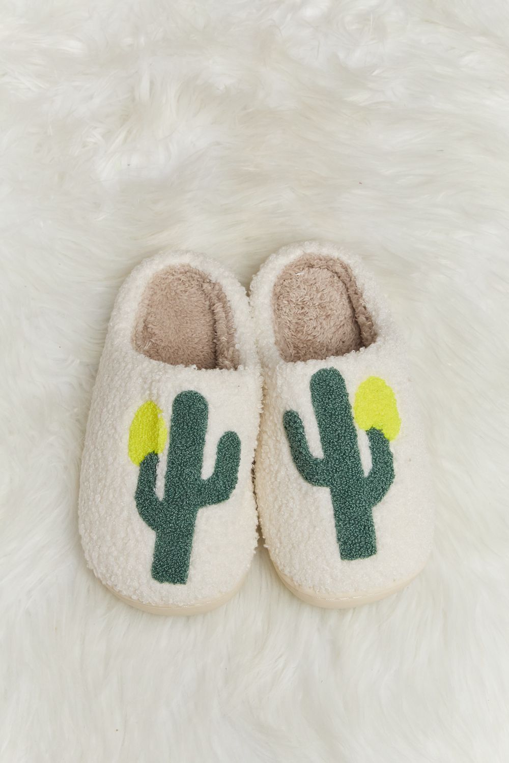 Light Gray Melody Cactus Plush Slide Slippers Sentient Beauty Fashions *Accessories