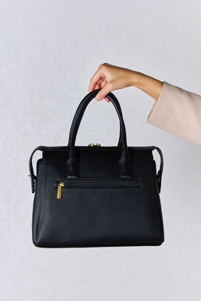 Light Gray David Jones Medium PU Leather Handbag Sentient Beauty Fashions Apparel & Accessories