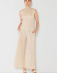 Light Gray Marina West Swim Pleated Wide-Leg Pants with Side Pleat Detail Sentient Beauty Fashions Apparel & Accessories