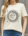 Light Gray Simply Love Sun and Star Graphic Cotton Tee