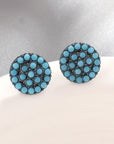 Light Gray Turquoise Stud Earrings Sentient Beauty Fashions jewelry