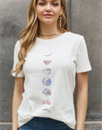 Slate Gray Simply Love Full Size Graphic Cotton Tee Sentient Beauty Fashions Apparel & Accessories