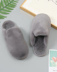 Gray Faux Fur Slippers Sentient Beauty Fashions slippers