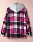 Thistle Button Up Plaid Hooded Jacket Sentient Beauty Fashions Apparel & Accessories