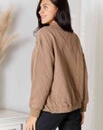 Gray Heimish Full Size Zip-Up Jacket with Pockets Sentient Beauty Fashions Apparel & Accessories