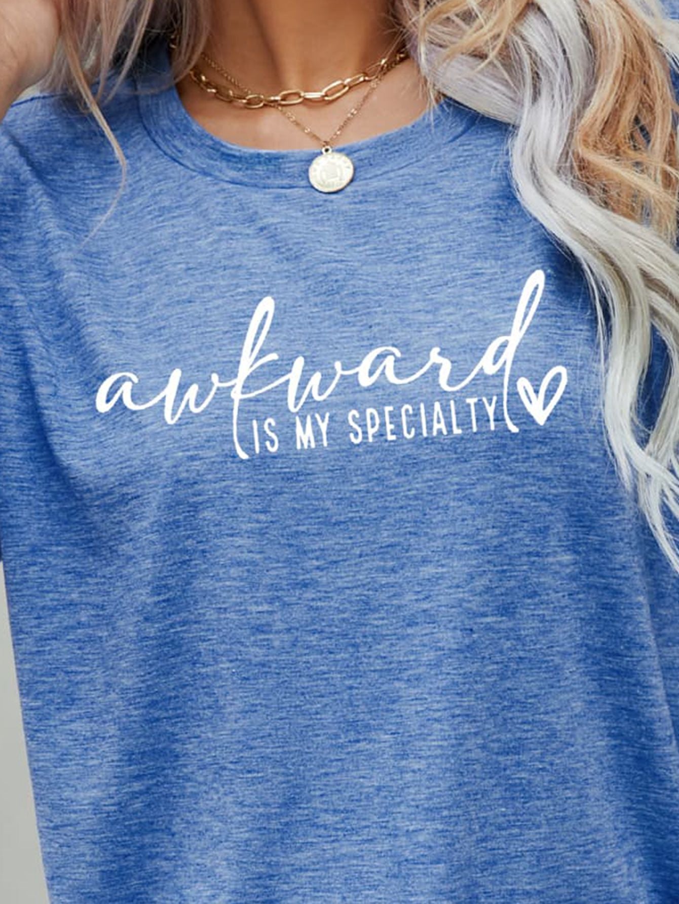 Steel Blue AWKWARD IS MY SPECIALTY Graphic Tee Sentient Beauty Fashions Apparel &amp; Accessories