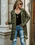 Dark Olive Green Camouflage Button Up Long Sleeve Cardigan Sentient Beauty Fashions Apparel & Accessories