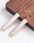 Dim Gray Natural Stone Drop Earrings Sentient Beauty Fashions jewelry