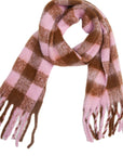 Dim Gray Plaid Fringe Detail Polyester Scarf Sentient Beauty Fashions Apparel & Accessories