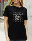 Light Gray Simply Love Full Size Sun, Moon, and Star Graphic Cotton Tee Sentient Beauty Fashions Apparel & Accessories