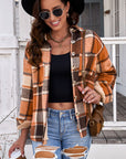 Gray Plaid Pocketed Button Up Jacket Sentient Beauty Fashions Apparel & Accessories