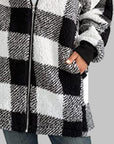 Light Gray Plaid Zip-Up Hooded Jacket with Pockets Sentient Beauty Fashions Apparel & Accessories