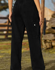 Black Loose Fit Drawstring Jeans with Pocket Sentient Beauty Fashions Apparel & Accessories