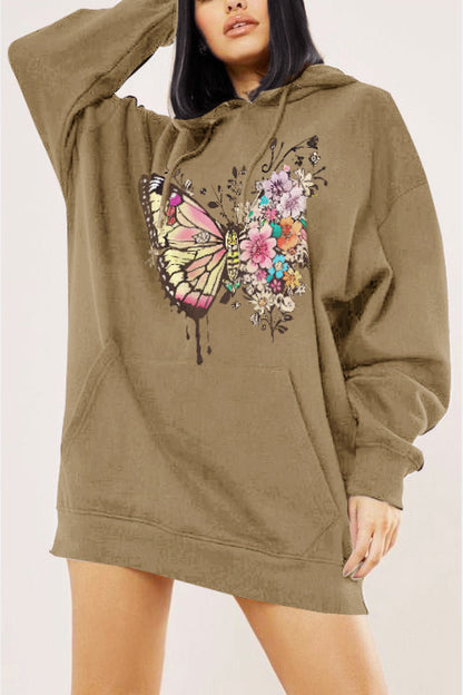 Simply Love Full Size Butterfly Graphic Dropped Shoulder Hoodie
