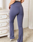 Gray Basic Bae Wide Waistband Bootcut Sports Pants Sentient Beauty Fashions Apparel & Accessories