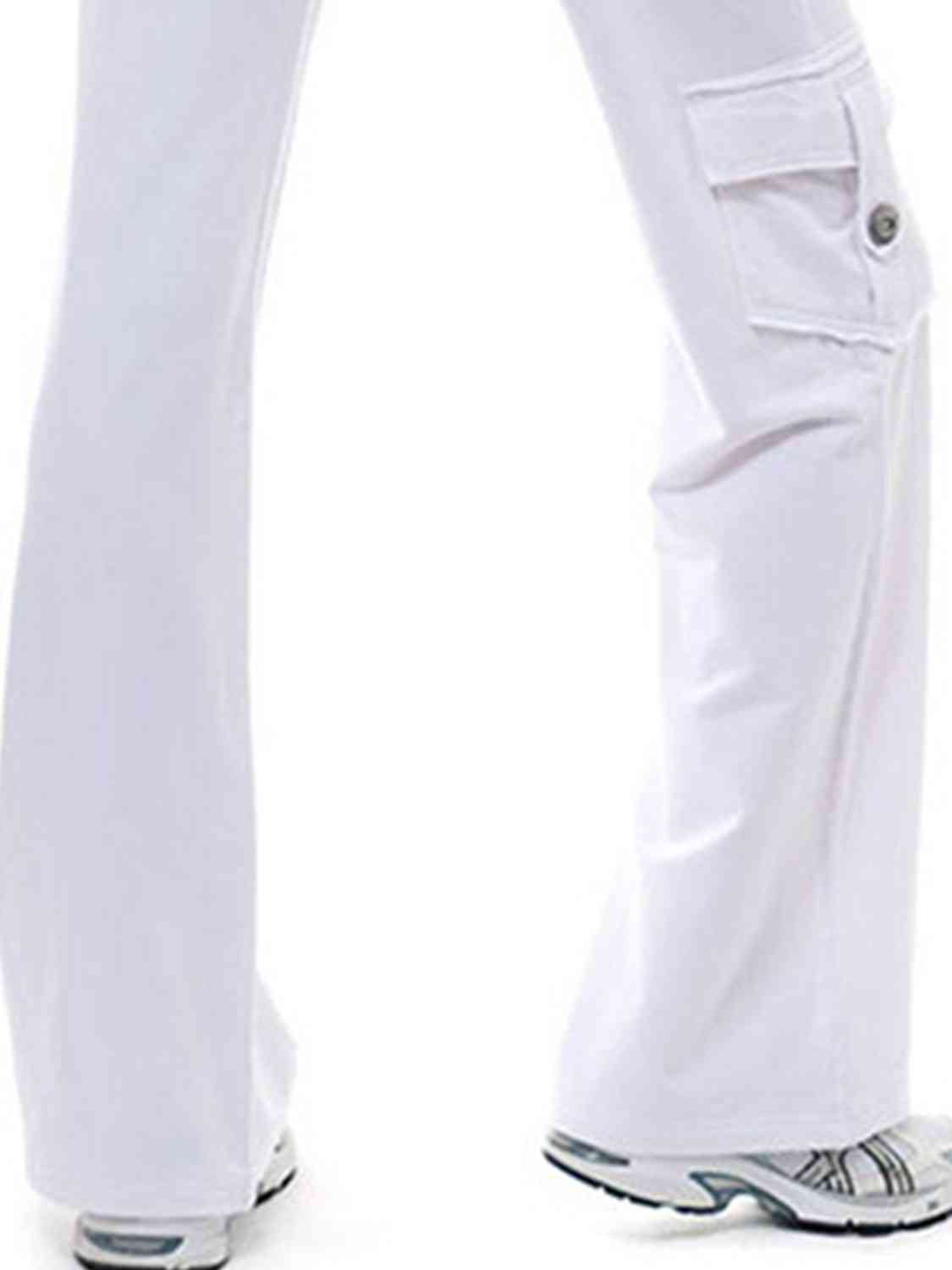 Light Gray Mid Waist Pants with Pockets