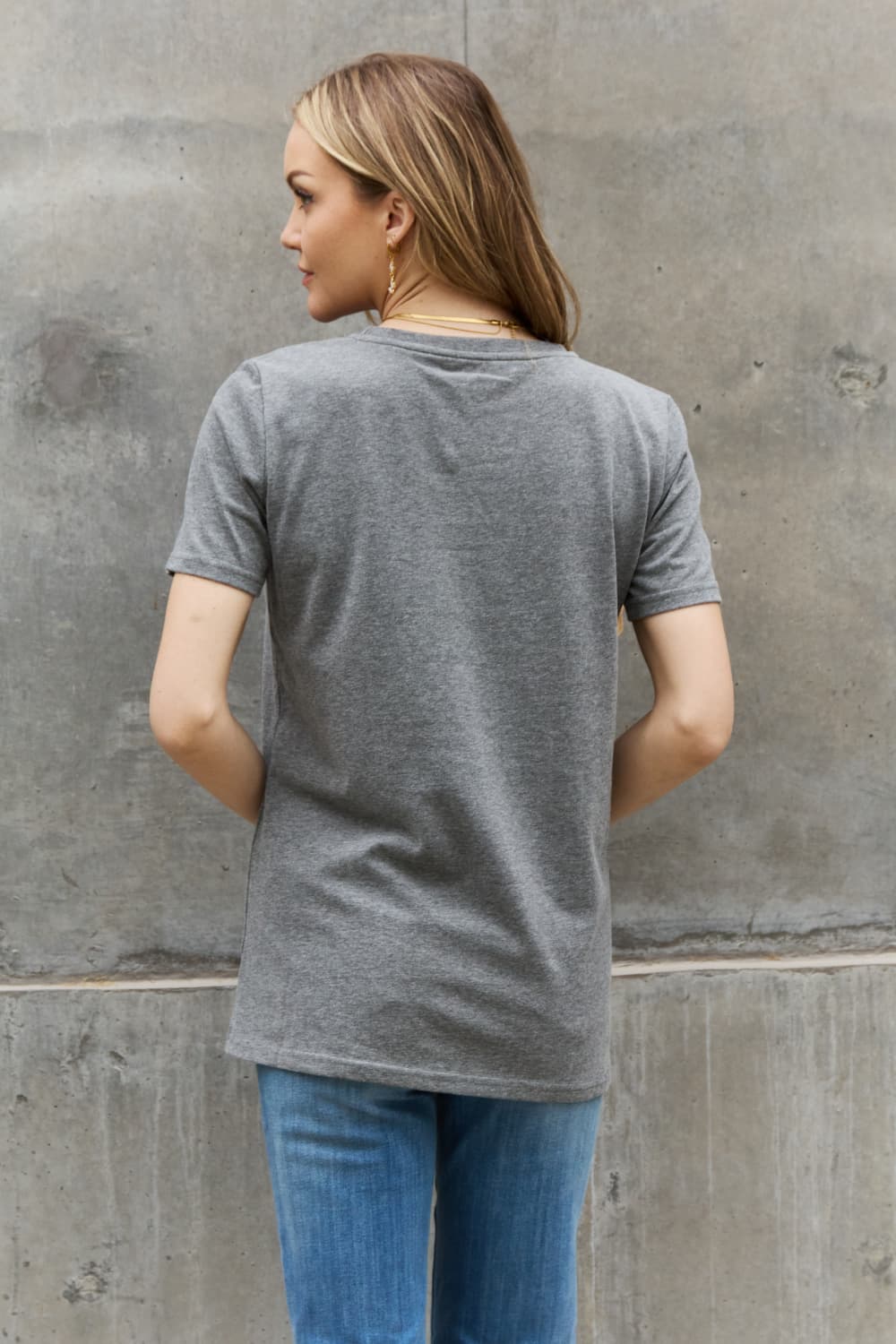 Light Slate Gray Simply Love GROW POSITIVITY Graphic Cotton Tee Sentient Beauty Fashions