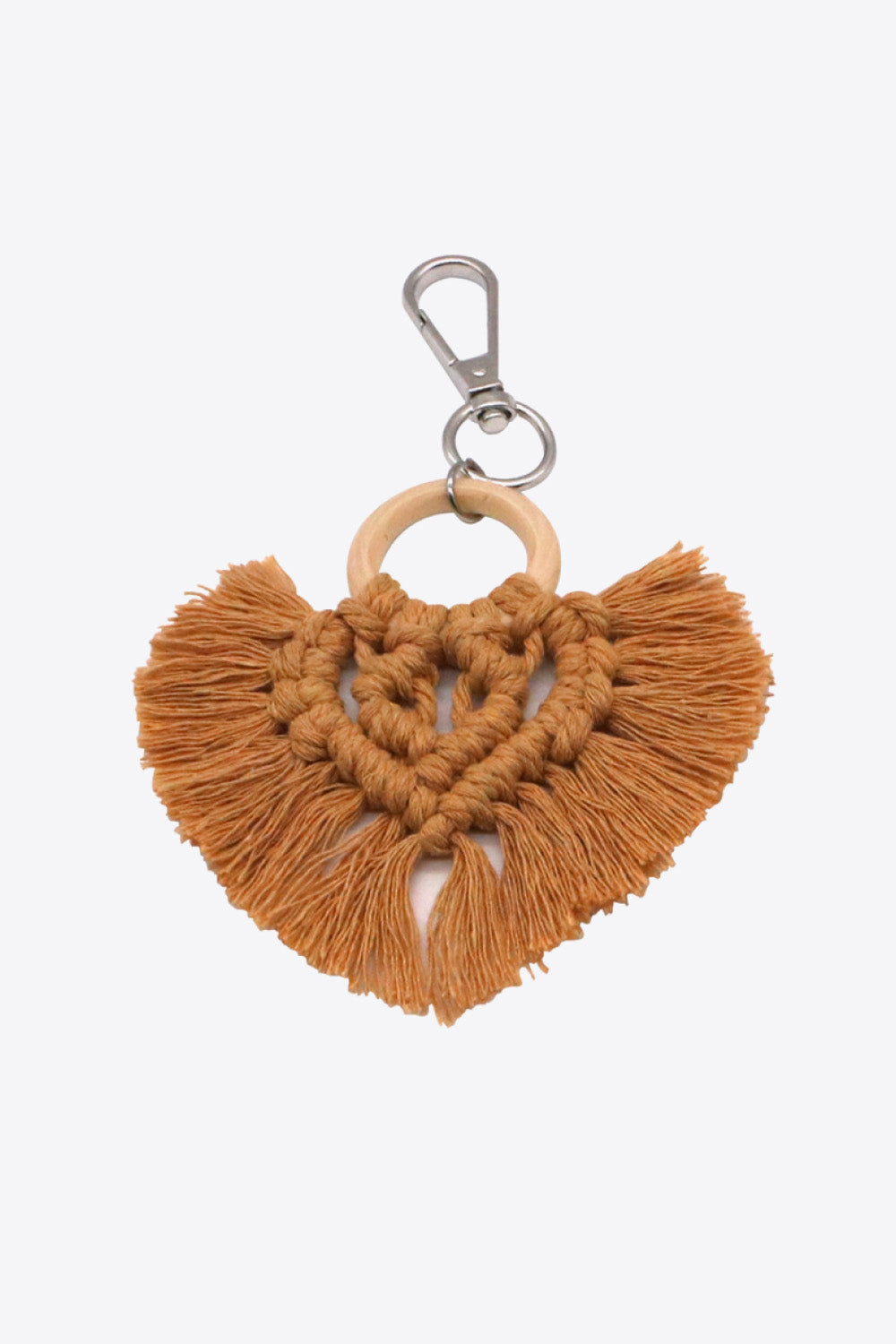 Sienna Assorted 4-Pack Heart-Shaped Macrame Fringe Keychain Sentient Beauty Fashions Apparel & Accessories