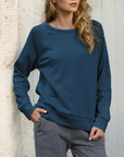 Light Gray Round Neck Long Sleeve Sweatshirt Sentient Beauty Fashions Apparel & Accessories