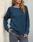 Light Gray Round Neck Long Sleeve Sweatshirt