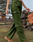 Dark Olive Green Buttoned Long Jeans Sentient Beauty Fashions Apparel & Accessories