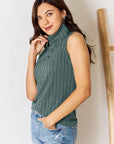 Light Gray Basic Bae Full Size Ribbed Turtleneck Tank Sentient Beauty Fashions Apparel & Accessories