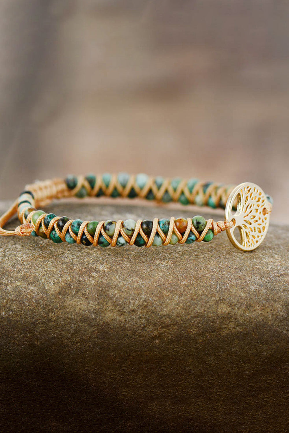 Dim Gray Handmade Tree Shape Beaded Copper Bracelet Sentient Beauty Fashions jewelry