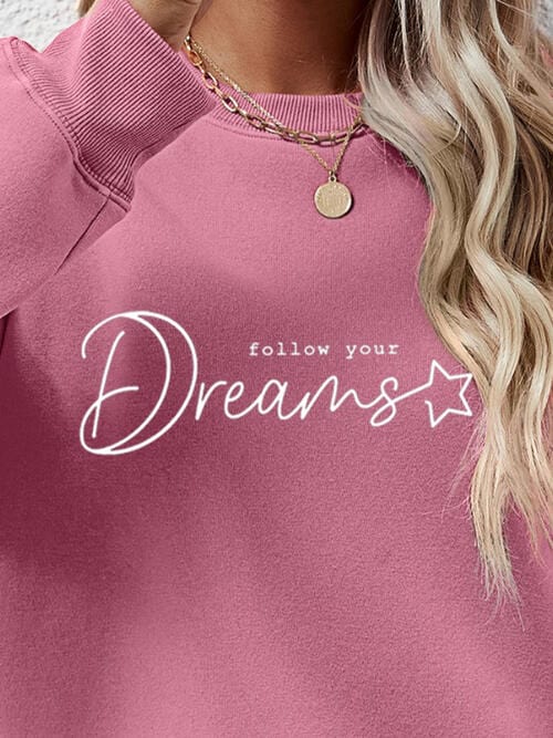 Rosy Brown FOLLOW YOUR DREAMS Graphic Sweatshirt