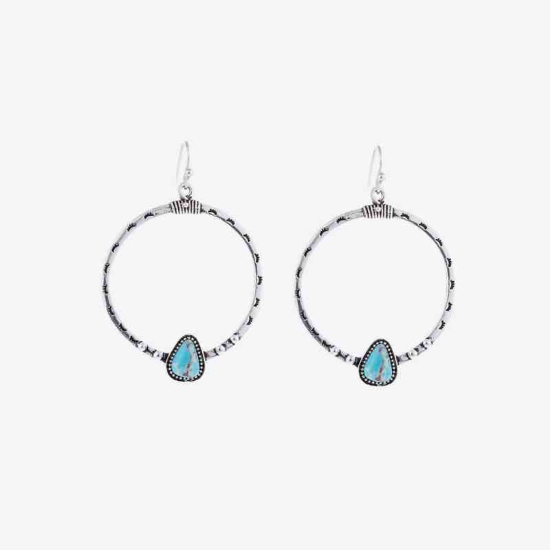 White Smoke Artificial Turquoise Drop Earrings Sentient Beauty Fashions jewelry
