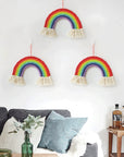 Light Gray Rainbow Fringe Trim Wall Hanging Decor Sentient Beauty Fashions Home Decor