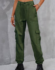 Dark Gray Buttoned High Waist Jeans with Pockets Sentient Beauty Fashions Apparel & Accessories