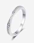 White Smoke Moissanite Rhodium-Plated Ring Sentient Beauty Fashions rings