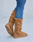 Light Steel Blue Forever Link Warm Fur Lined Flat Boots Sentient Beauty Fashions Shoes