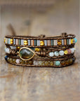Rosy Brown Handmade Triple Layer Beaded Bracelet Sentient Beauty Fashions jewelry