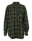 Dark Slate Gray Plaid Snap Down Dropped Shoulder Shirt Sentient Beauty Fashions Apparel & Accessories