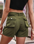 Dim Gray Tie Front Denim Shorts with Pocket Sentient Beauty Fashions Apparel & Accessories