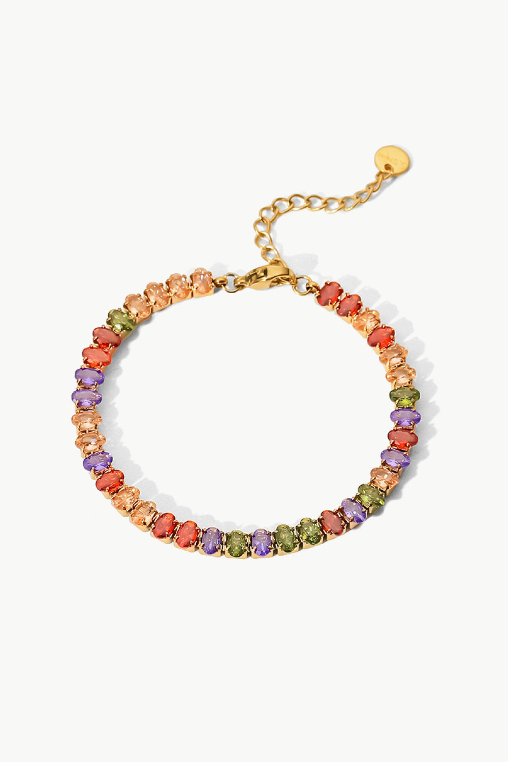 Floral White 18K Gold Plated Multicolored Zircon Bracelet Sentient Beauty Fashions Jewelry