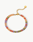 Floral White 18K Gold Plated Multicolored Zircon Bracelet Sentient Beauty Fashions Jewelry