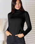 Gray Turtleneck Long Sleeve Knit Top Sentient Beauty Fashions