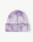 Lavender Tie-Dye Ribbed Cuffed Beanie