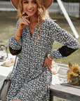 Dim Gray Floral Notched Neck Spliced Lace Dress Sentient Beauty Fashions Apparel & Accessories