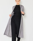Black Marina West Swim Pleated Long Sleeve Cardigan Sentient Beauty Fashions Apparel & Accessories