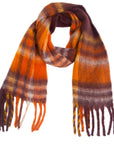 Sienna Plaid Fringe Detail Polyester Scarf Sentient Beauty Fashions Apparel & Accessories