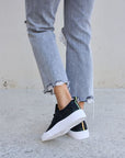 Gray Forever Link Sequin Lace-Up Platform Sneakers Sentient Beauty Fashions Apparel & Accessories