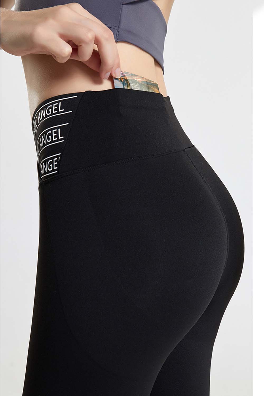 Black Wide Waistband Sports Pants Sentient Beauty Fashions Apparel &amp; Accessories