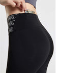Black Wide Waistband Sports Pants Sentient Beauty Fashions Apparel & Accessories
