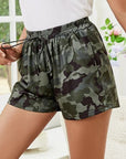 Rosy Brown Printed Elastic Waist Shorts Sentient Beauty Fashions Apparel & Accessories