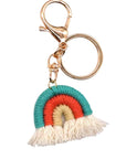 Wheat Assorted 4-Pack Rainbow Fringe Keychain Sentient Beauty Fashions Apparel & Accessories