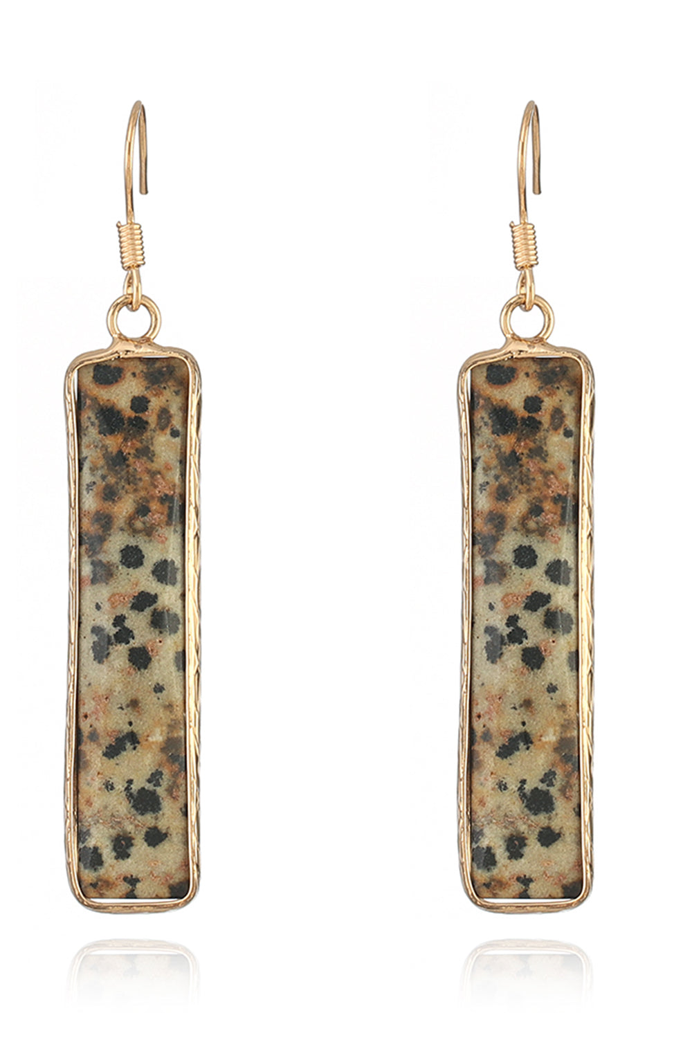 Rosy Brown Natural Stone Drop Earrings Sentient Beauty Fashions jewelry