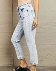 Rosy Brown BAYEAS High Waisted Acid Wash Skinny Jeans Sentient Beauty Fashions Apparel & Accessories